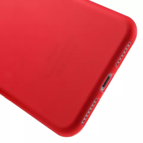 Coque en silicone rouge compatible avec iPhone 7 Plus 8 Plus Coque rouge solide Coque rouge