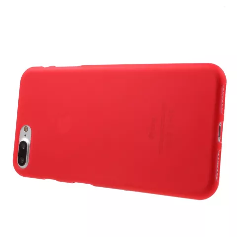 Coque en silicone rouge compatible avec iPhone 7 Plus 8 Plus Coque rouge solide Coque rouge