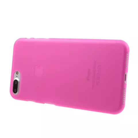 Coque rose unie compatible avec iPhone 7 Plus 8 Plus Housse rose Coque en silicone