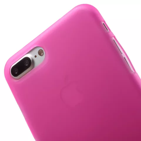 Coque rose unie compatible avec iPhone 7 Plus 8 Plus Housse rose Coque en silicone