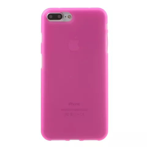 Coque rose unie pour iPhone 7 Plus 8 Plus Coque rose Coque en silicone