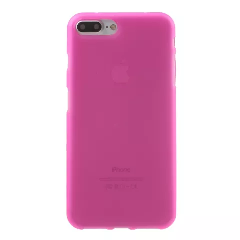 Coque rose unie compatible avec iPhone 7 Plus 8 Plus Housse rose Coque en silicone
