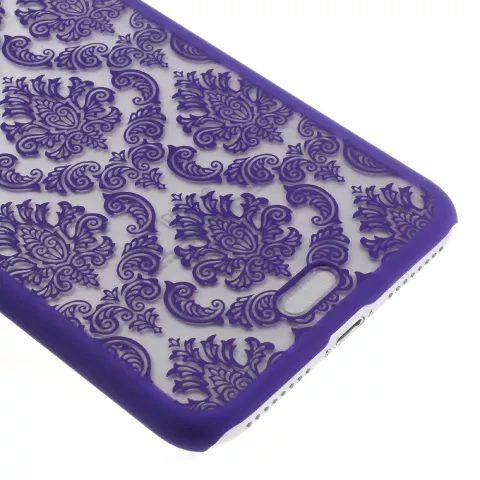 &Eacute;tui rigide violet motif henn&eacute; Coque transparente iPhone 7 Plus 8 Plus
