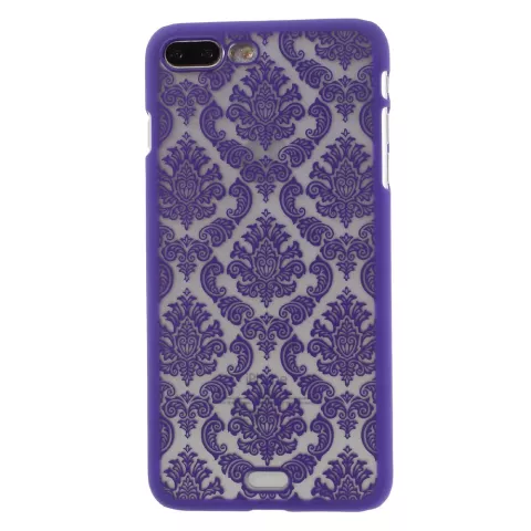 Coque rigide violette motif henn&eacute; compatible avec iPhone 7 Plus 8 Plus coque transparente