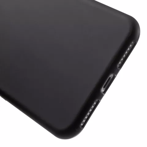 Coque en silicone noire compatible avec iPhone 7 Plus 8 Plus Coque noire Couleur unie