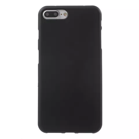 Coque en silicone noire compatible avec iPhone 7 Plus 8 Plus Coque noire Couleur unie