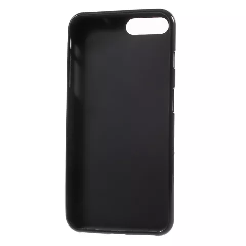 Coque en silicone noire compatible avec iPhone 7 Plus 8 Plus Coque noire Couleur unie