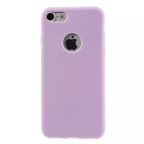 Coque en silicone Violet compatible avec iPhone 7 8 Coque violette unie Coque violette
