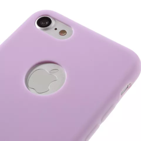 Coque en silicone Violet compatible avec iPhone 7 8 Coque violette unie Coque violette