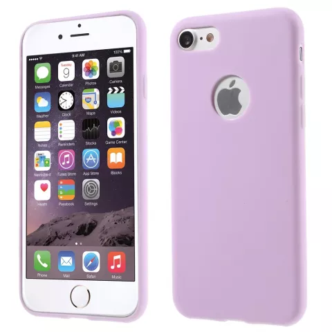 Coque en silicone Violet compatible avec iPhone 7 8 Coque violette unie Coque violette