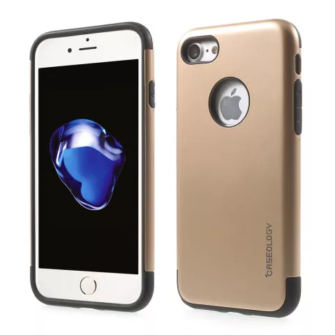 Caseology Coque dor&eacute;e compatible avec iPhone 7 8 Coque en silicone TPU dor&eacute; Coque noire
