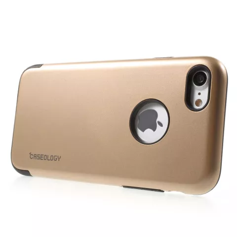 Caseology Coque dor&eacute;e compatible avec iPhone 7 8 Coque en silicone TPU dor&eacute; Coque noire