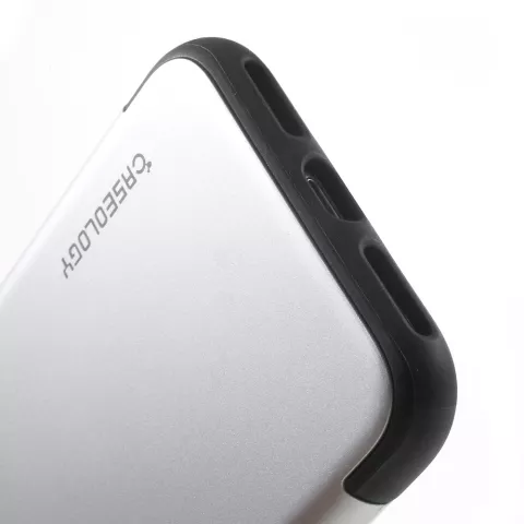 Caseology Coque argent&eacute;e compatible avec iPhone 7 8 Coque en silicone TPU argent&eacute;e Coque noire