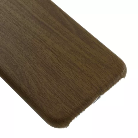 Coque en bois et silicone compatible avec iPhone 7, 8, SE 2020, SE 2022, coque en bois TPU, imitation bois fonc&eacute;