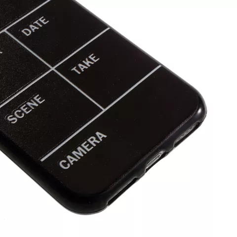 Housse de protection pour iPhone 7 8 SE 2020 SE 2022 Clapperboard Housse TPU en silicone noir blanc