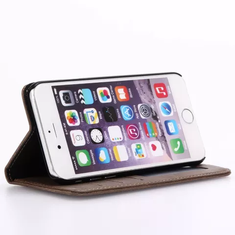 &Eacute;tui portefeuille compatible avec iPhone 7 8 SE 2020 SE 2022 &eacute;tui portefeuille biblioth&egrave;que Cuir - Marron