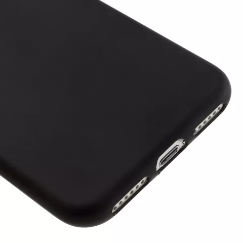 Coque en silicone noire unie compatible avec iPhone 7 8 Couverture noire mate