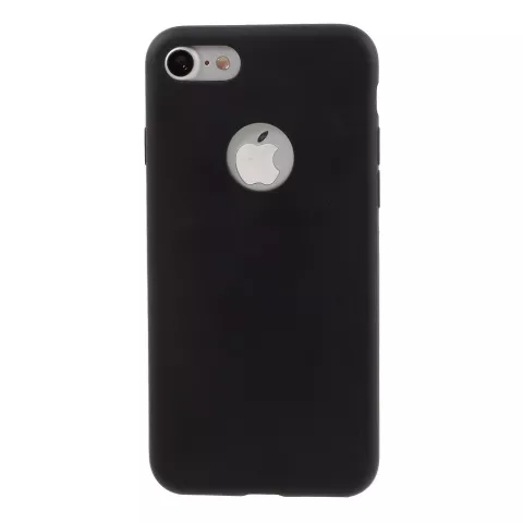 Coque en silicone noire unie compatible avec iPhone 7 8 Couverture noire mate