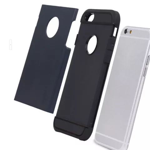 Coque noire antichoc compatible avec iPhone 6 Plus 6s Plus Coque en TPU tr&egrave;s robuste