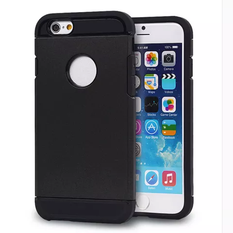 Coque noire antichoc compatible avec iPhone 6 Plus 6s Plus Coque en TPU tr&egrave;s robuste