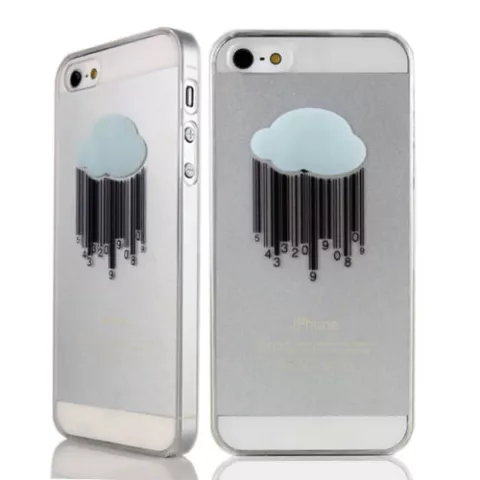 &Eacute;tui rigide robuste avec nuage &Eacute;tui de pluie transparent pour iPhone 4 et 4s