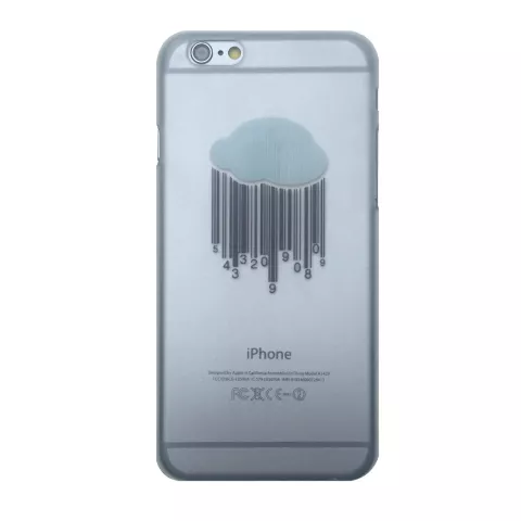 Coque rigide Cloud compatible avec iPhone 6 Plus 6s Plus Couverture transparente Code &agrave; barres pluie