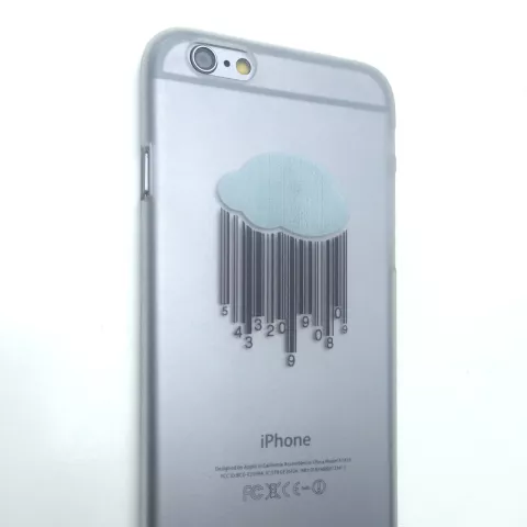 Coque rigide Cloud compatible avec iPhone 6 Plus 6s Plus Couverture transparente Code &agrave; barres pluie