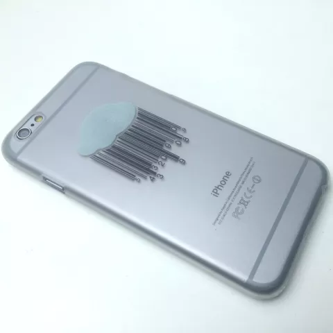 Coque rigide coque rigide iPhone 6 Plus 6s Plus Coque transparente Pluie code barre