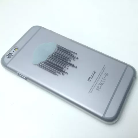 Coque rigide Cloud compatible avec iPhone 6 Plus 6s Plus Couverture transparente Code &agrave; barres pluie