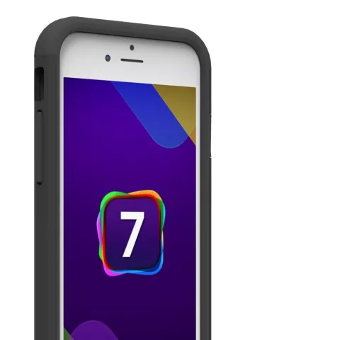 &Eacute;tui rigide noir robuste &agrave; goujons en silicone compatible avec iPhone 7 8 goujons de couverture noirs