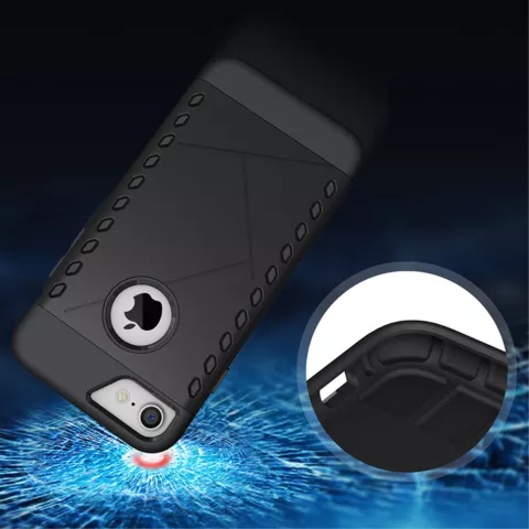 Coque rigide de protection noire en TPU compatible avec iPhone 7 8 coque de protection noire