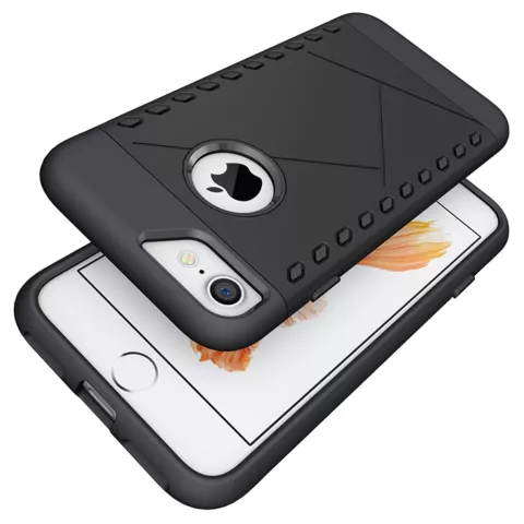 Coque rigide de protection noire en TPU compatible avec iPhone 7 8 coque de protection noire