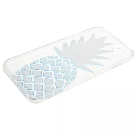 Coque Ananas Bleu TPU compatible avec iPhone 7 8 SE 2020 SE 2022 Coque Transparente Bleu