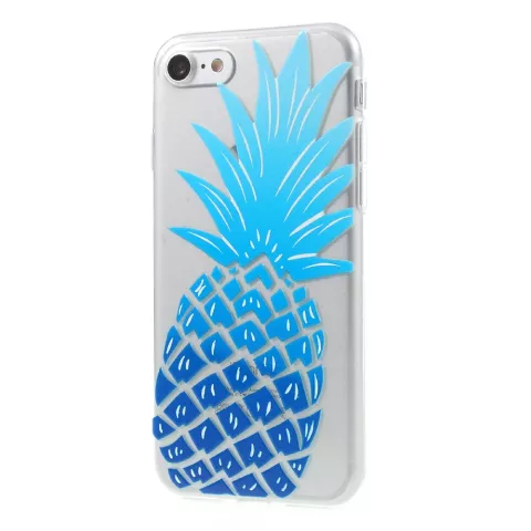 Blue ananas case TPU iPhone 7 8 SE 2020 SE 2022 Transparent case Bleu