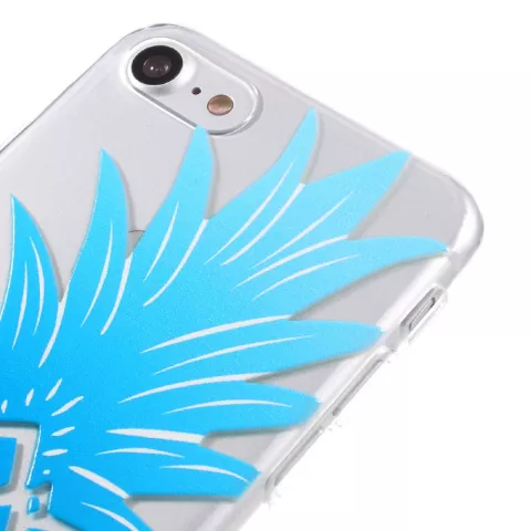 Blue ananas case TPU iPhone 7 8 SE 2020 SE 2022 Transparent case Bleu