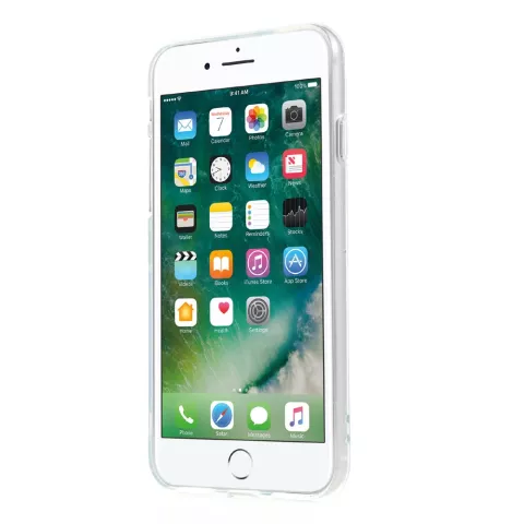 Coque Ananas Bleu TPU compatible avec iPhone 7 8 SE 2020 SE 2022 Coque Transparente Bleu