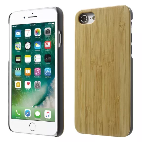 Housse en bambou Fait &agrave; la main &Eacute;tui en bois pour iPhone 7 8 SE 2020 SE 2022
