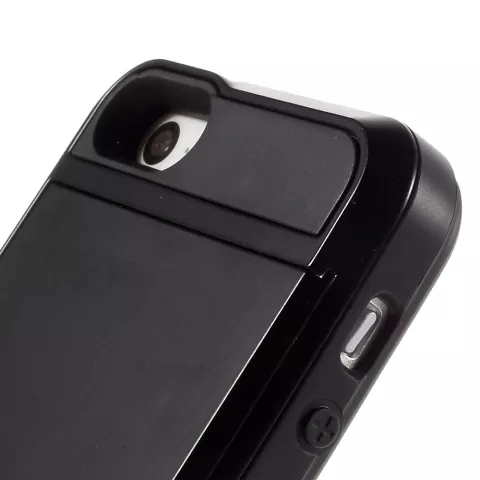 &Eacute;tui porte-cartes Secret compatible avec iPhone 5 5s SE 2016 - &Eacute;tui rigide - Portefeuille - Portefeuille - Noir