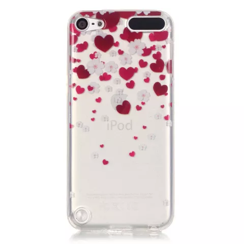Coque de protection en TPU compatible avec iPod Touch 5 6 7 coeurs transparent