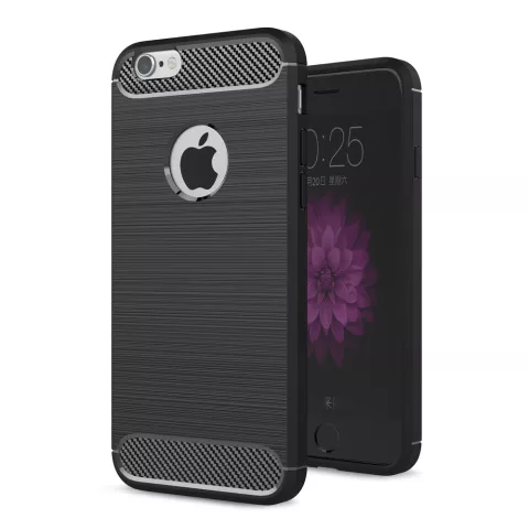 Coque de protection Carbon Armor compatible avec iPhone 6 6s TPU - Noir