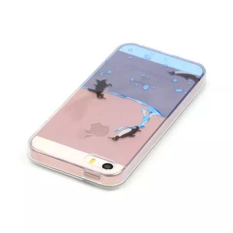 Coque transparente en TPU pingouin pour iPhone 5 5s et SE 2016