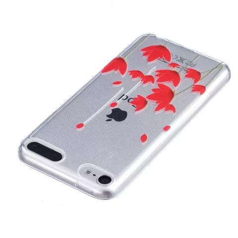 &Eacute;tui floral rouge en TPU transparent compatible avec iPod Touch 5 6 7