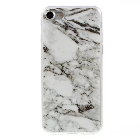 Coque en TPU en marbre compatible avec iPhone 7 8 SE 2020 SE 2022 Coque blanche Housse en marbre