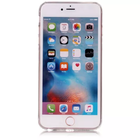 Housse de protection en marbre compatible avec iPhone 6 Plus 6s Plus en silicone - Marbre - Blanc