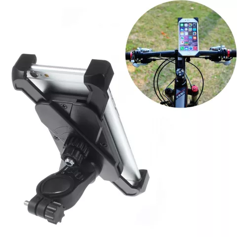 Support de v&eacute;lo universel compatible avec iPhone / Samsung Support de t&eacute;l&eacute;phone de v&eacute;lo r&eacute;glable - Noir