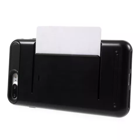 &Eacute;tui noir avec clip pour cartes compatible avec iPhone 7 Plus 8 Plus
