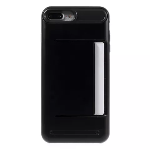 &Eacute;tui noir avec clip pour cartes compatible avec iPhone 7 Plus 8 Plus