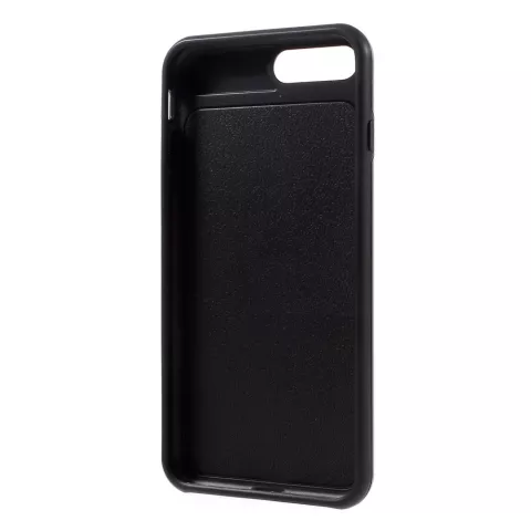 &Eacute;tui noir avec clip pour cartes compatible avec iPhone 7 Plus 8 Plus