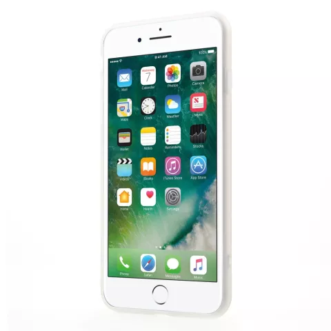 Coque en marbre blanc compatible avec iPhone 7 Plus 8 Plus en TPU