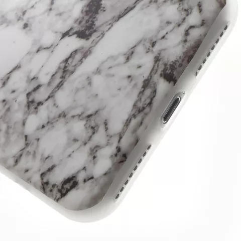Coque en marbre blanc compatible avec iPhone 7 Plus 8 Plus en TPU